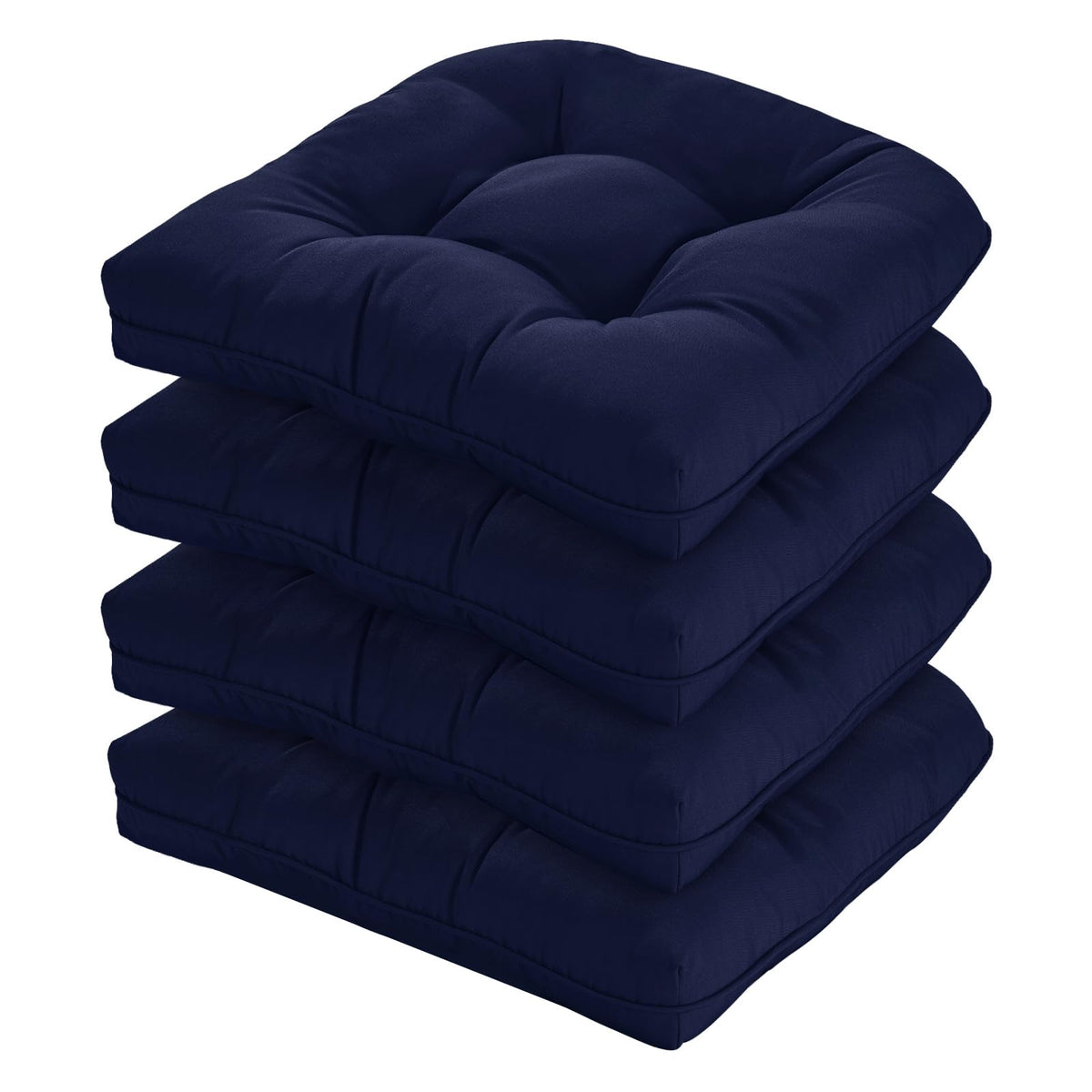 HOMELYSIAN navy outdoor chair cushions 19x19 tufted for patio comfort on wicker chairs