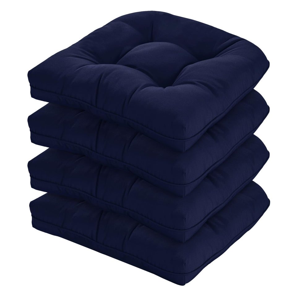 HOMELYSIAN navy outdoor chair cushions 19x19 tufted for patio comfort on wicker chairs