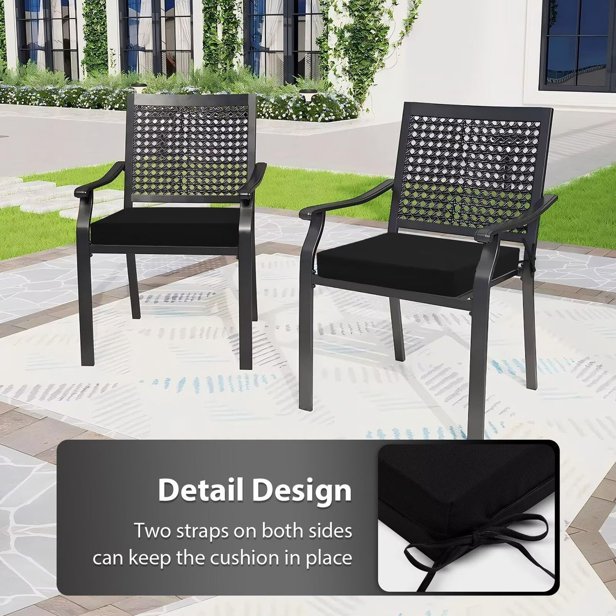 HOMELYSIAN outdoor chair cushions pattern-04, high-density foam supports hips during lounging