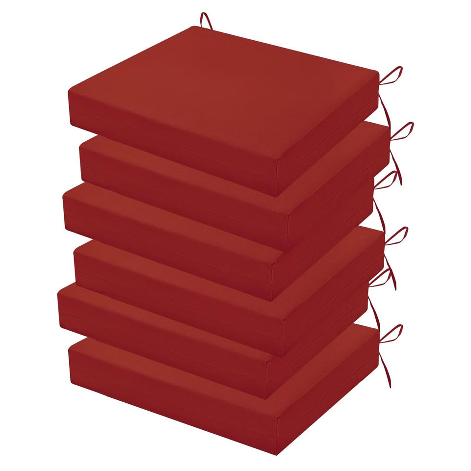 HOMELYSIAN outdoor chair cushions set 6 in brick red, cozy patio seating.