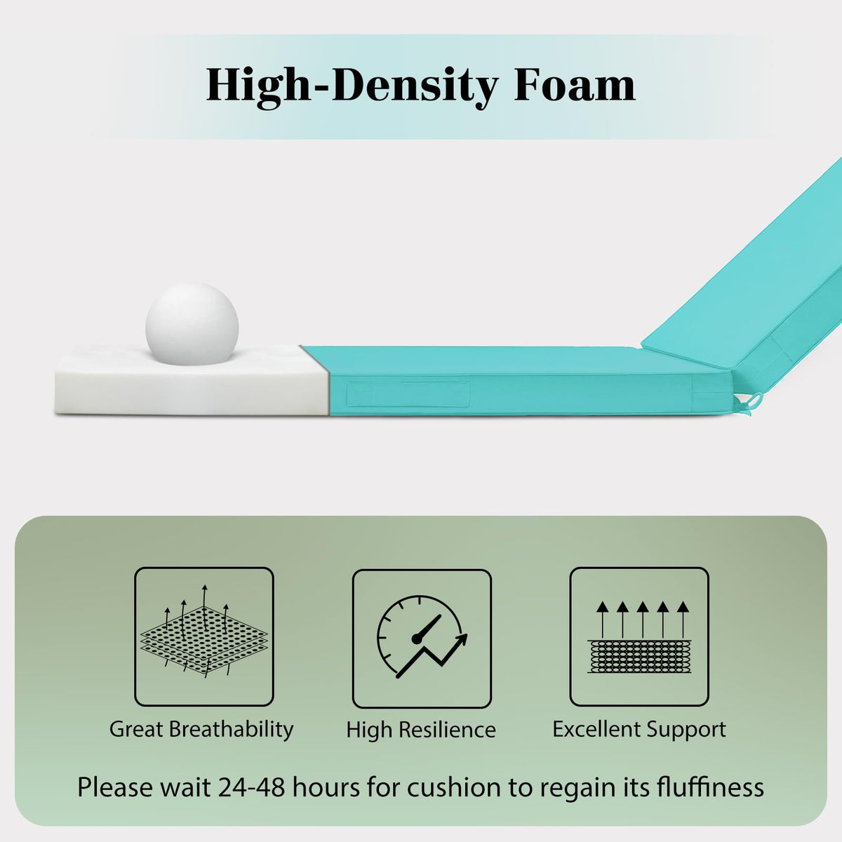 HOMELYSIAN oxford fabric teal cushion designed for outdoor durability.