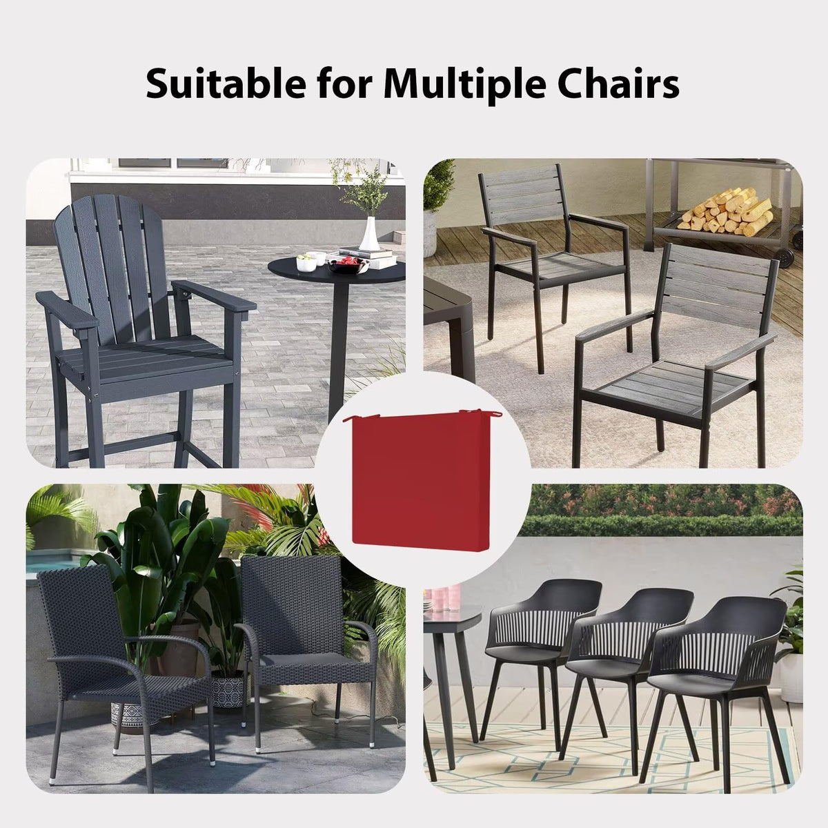 HOMELYSIAN cushions arranged on patio furniture for inviting outdoor space.