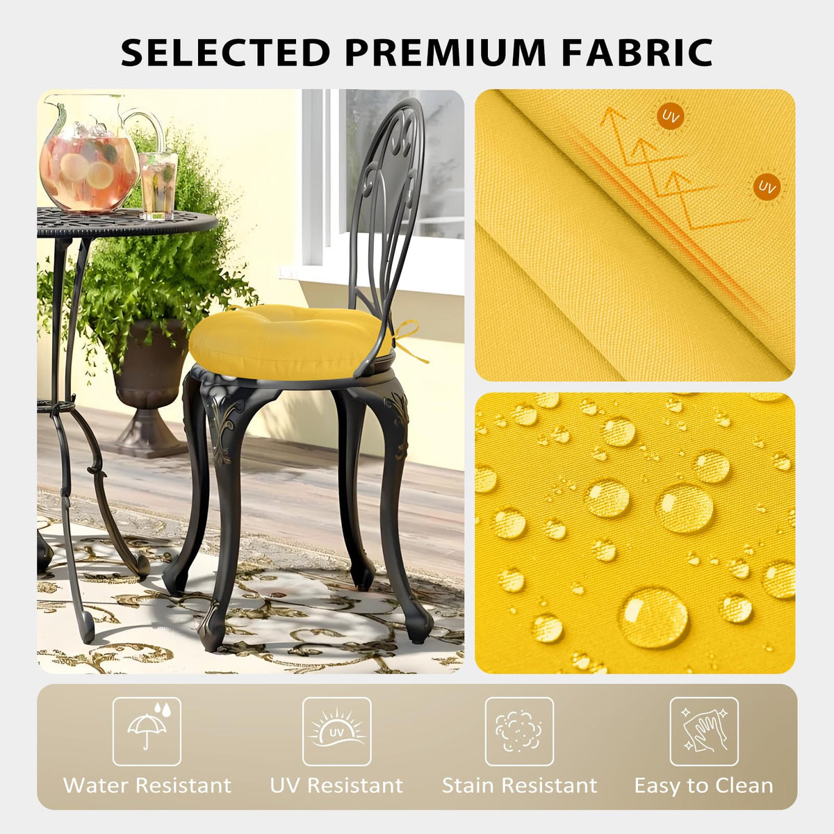HOMELYSIAN round cushion tufted detail enhances support and stays in place.