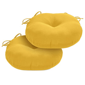 HOMELYSIAN round outdoor chair cushions on chair offer bright yellow style and comfort.