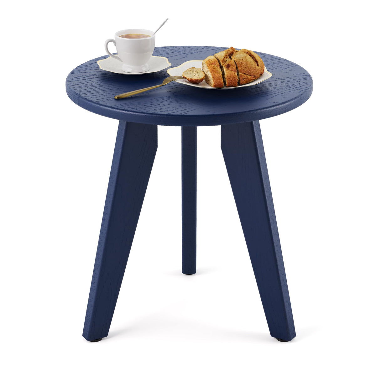 Homenjoy HDPS outdoor side table top view in navy, sturdy and water resistant.