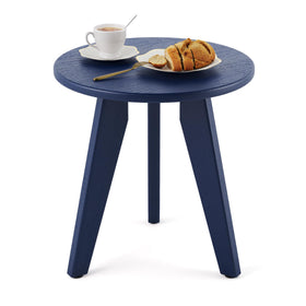 Homenjoy HDPS outdoor side table top view in navy, sturdy and water resistant.