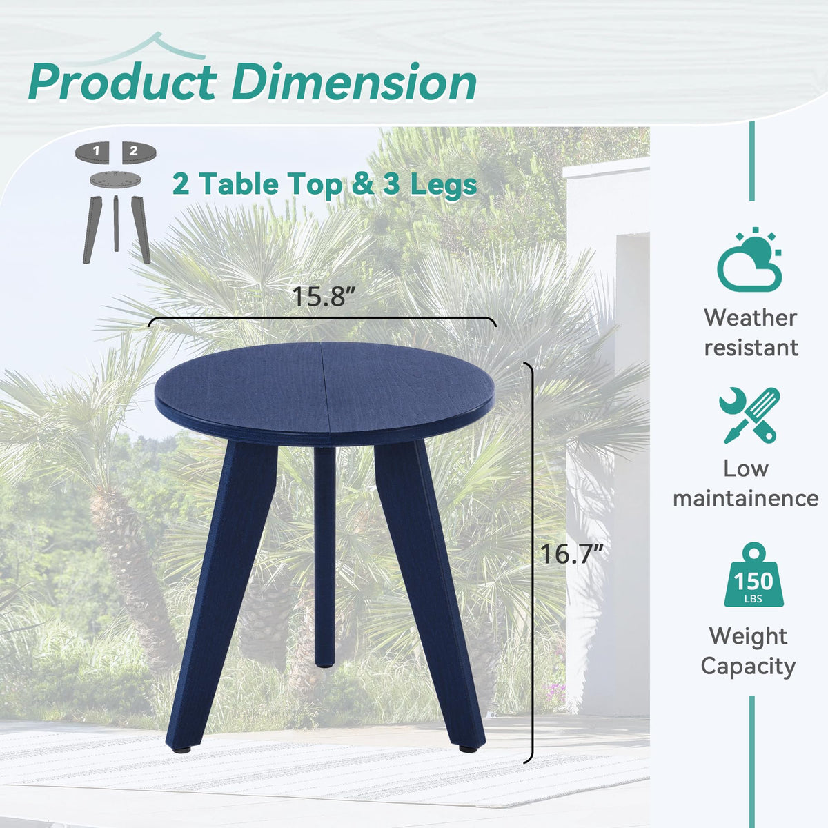 Homenjoy HDPS table supports up to 150 lbs safely.
