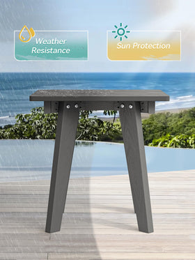 Homenjoy Outdoor Side Table lightweight for easy relocation beside chairs.