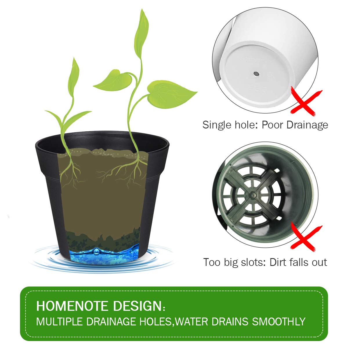 Homenote 15-pack planter set provides a coordinated collection for multiple plants.