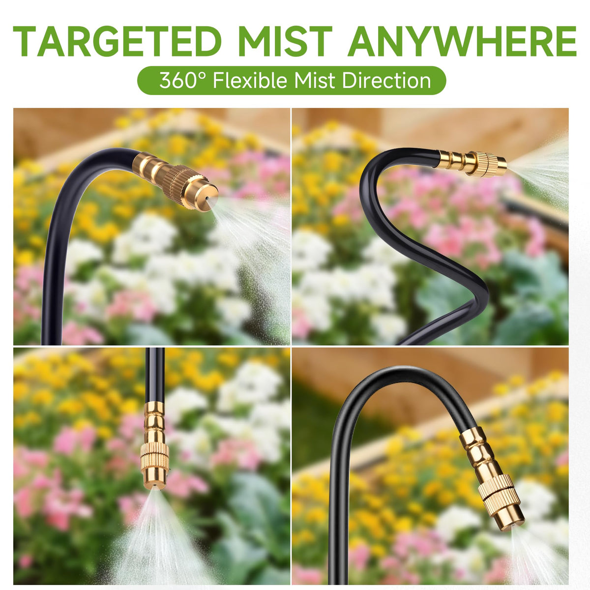 HOMENOTE adjustable brass nozzle delivers targeted cooling along walkways.