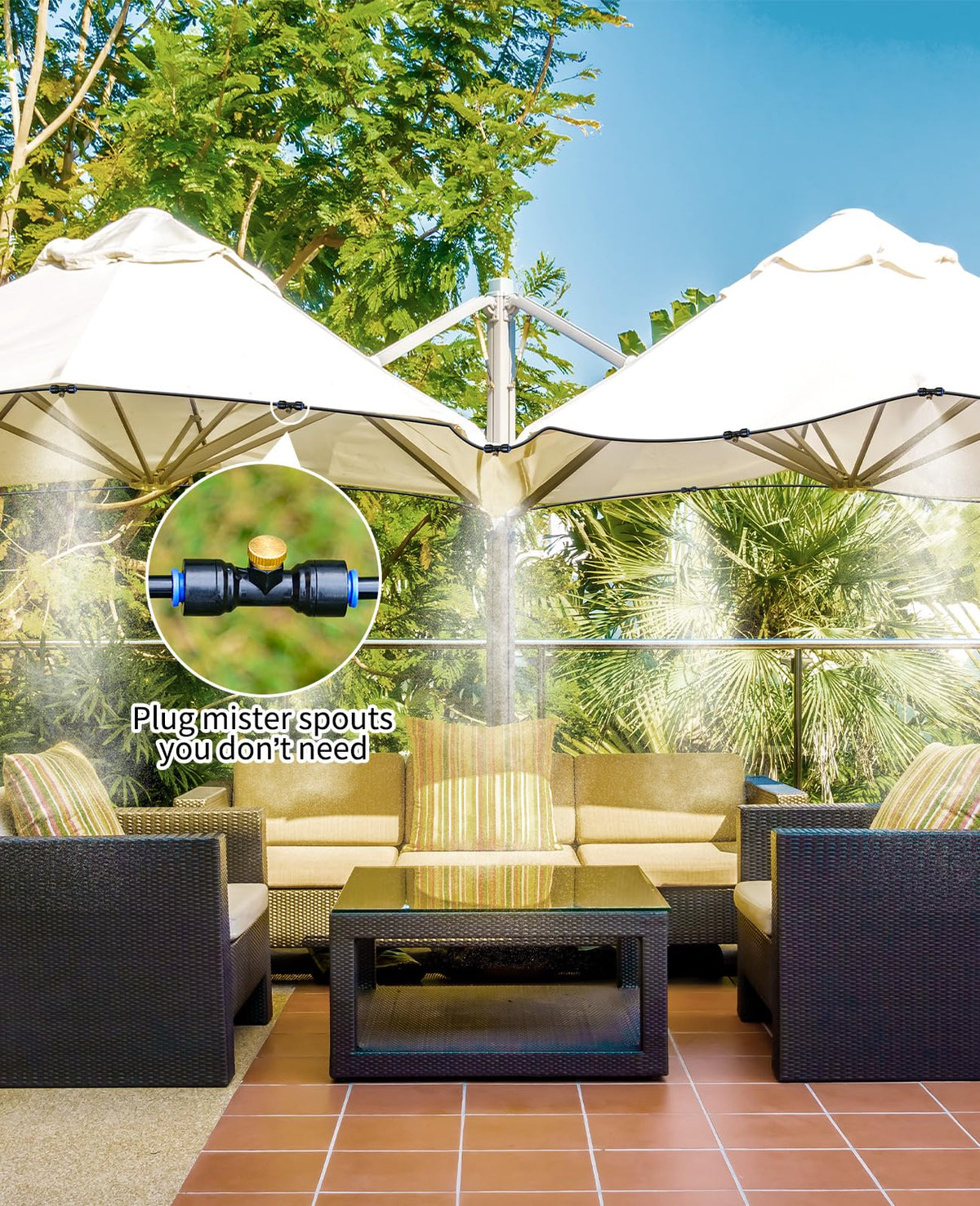 Homenote 10-pack brass misting nozzle plugs for outdoor cooling systems