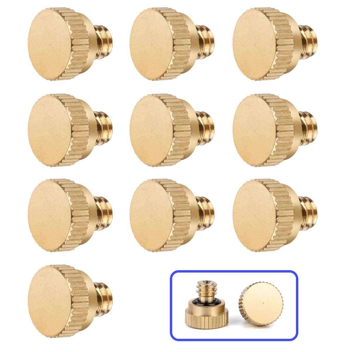 Homenote brass misting nozzle plug in packaging for outdoor cooling setup