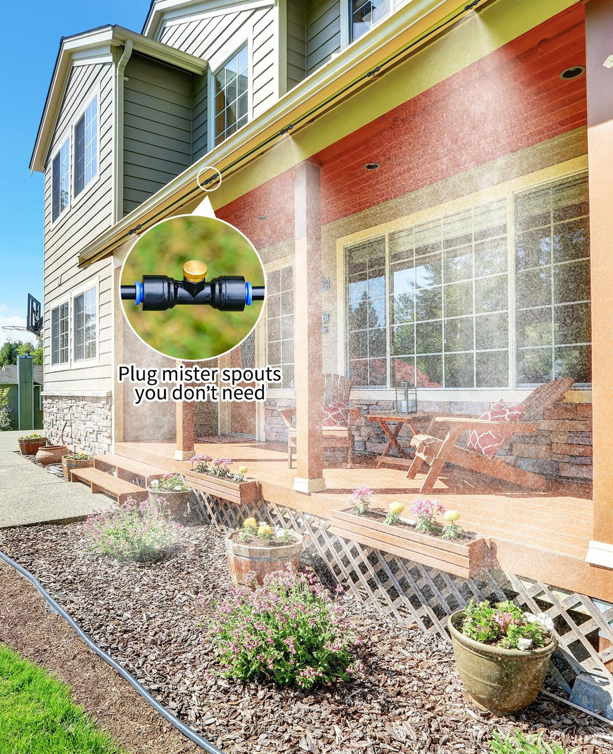 Homenote brass misting nozzle plug replacing a nozzle to stop mist outdoors
