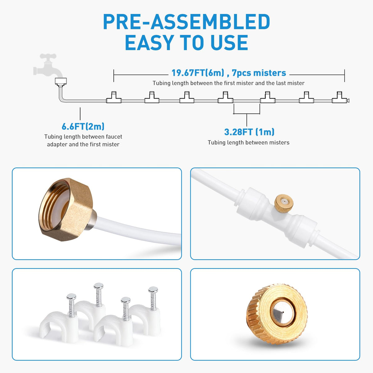 HOMENOTE brass mist nozzles provide even spray for consistent cooling