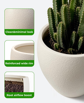 Homenote planter drainage with removable plugs for moisture control.