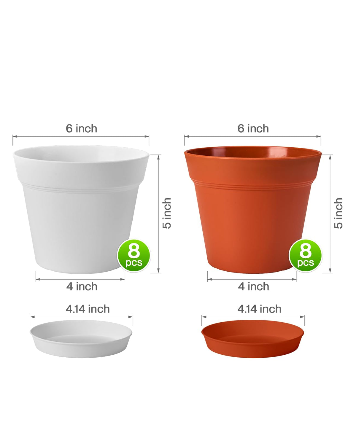 Homenote durable 3mm plastic pots resist deformation while staying light.