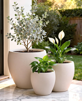 Homenote flower pots with a 12 inch top diameter for mid-size greenery indoors.