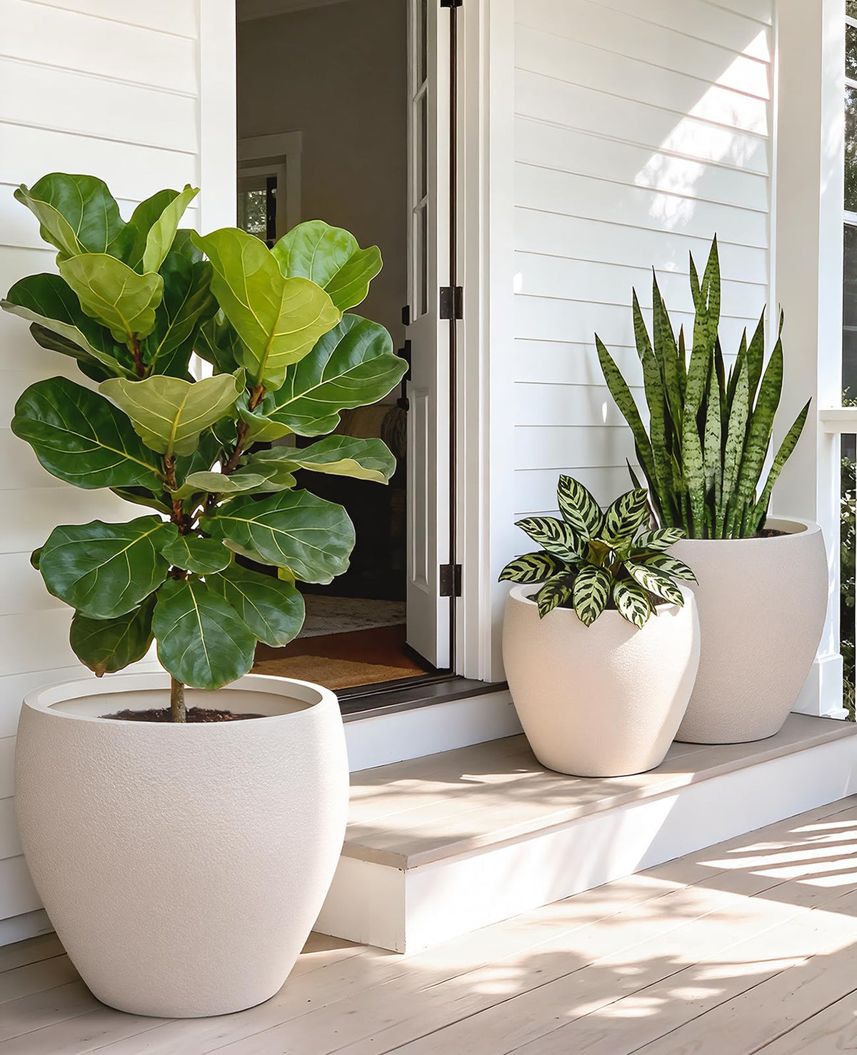 Homenote flower pots with a 9.6 inch top diameter ideal for herbs and small plants.
