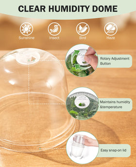 Homenote humidity dome compatible design helps seedling humidity control