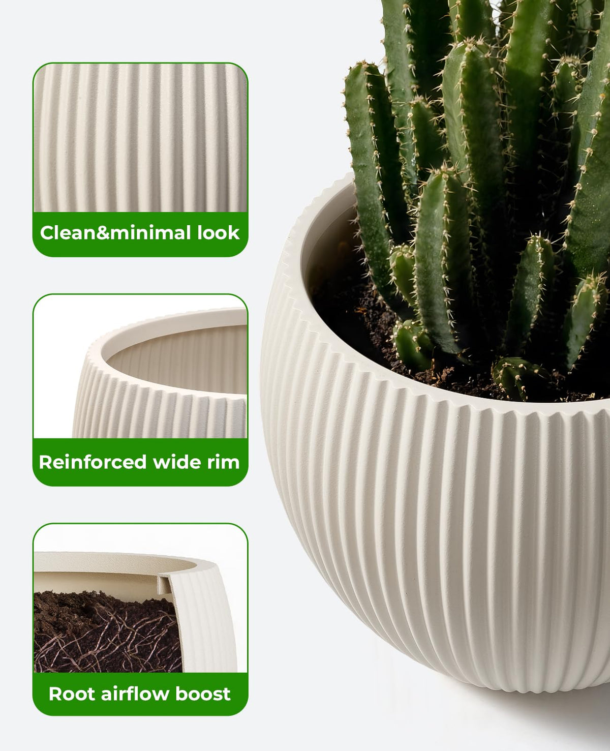 Homenote sleek cream planter elevates entryways and living spaces.