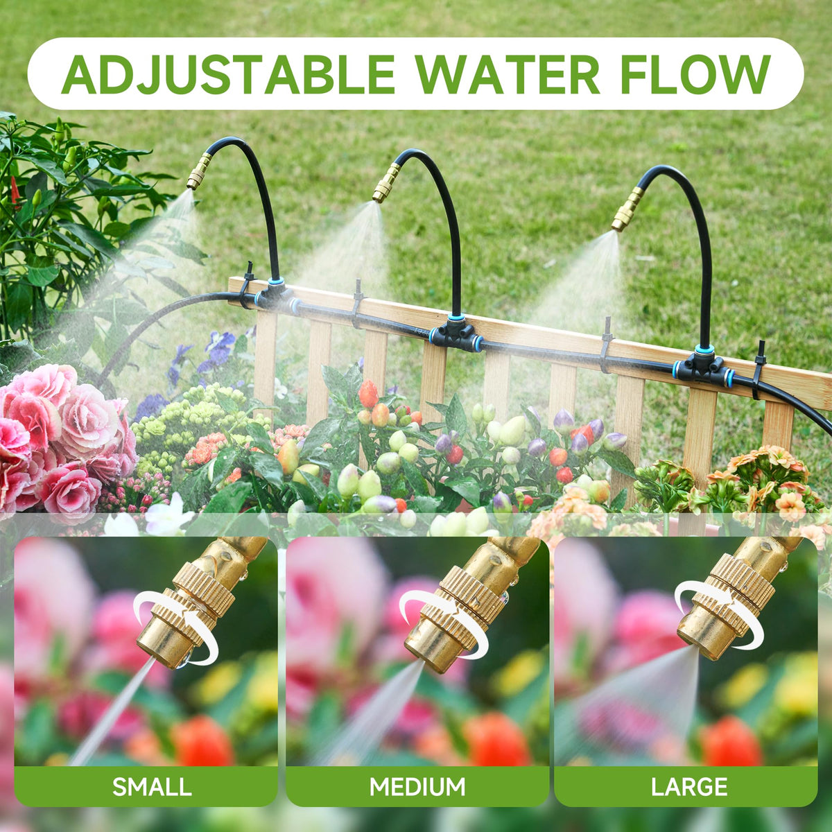 HOMENOTE brass mist nozzle supports reliable garden irrigation.