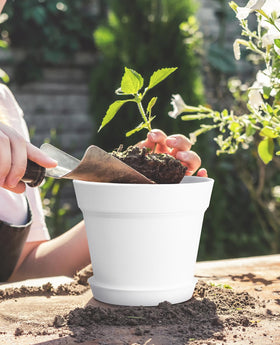 Homenote 6 inch black plant pot with drainage holes for outdoors