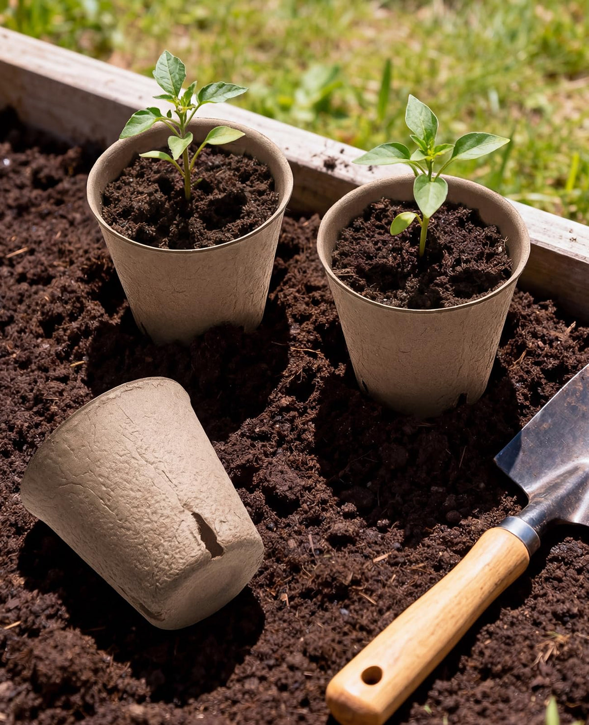 Homenote recycled pulp pots breathe like clay to support roots