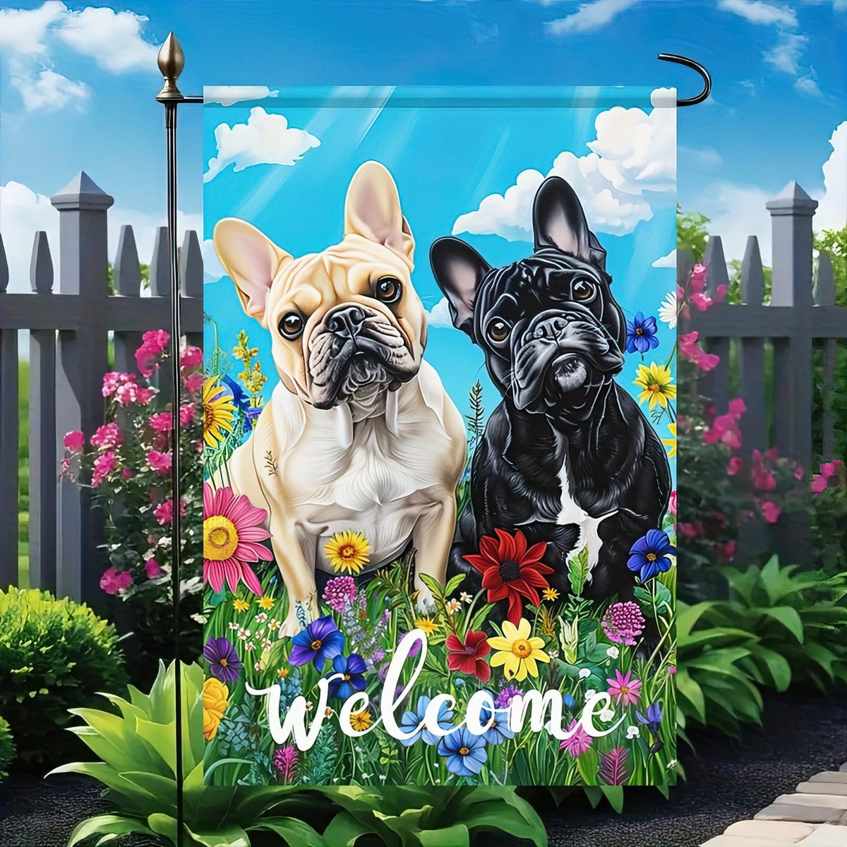 HOMETITUTE 12x18 flag fits standard stands for easy display in yards.