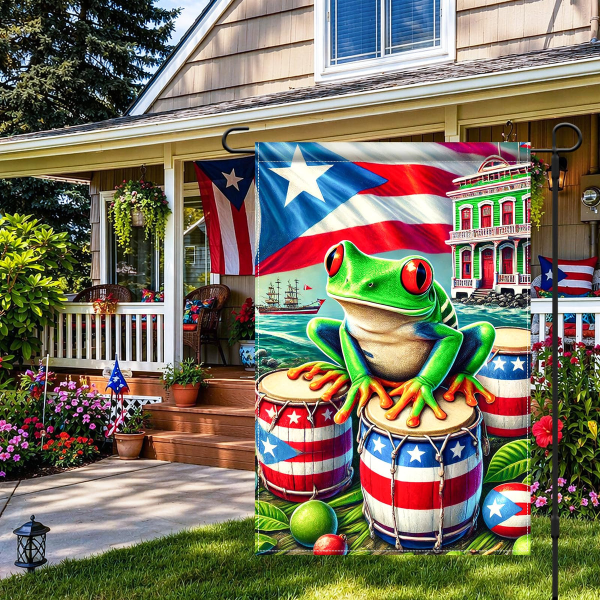 HOMETITUTE 12x18 yard flag fits standard poles for easy seasonal swaps.