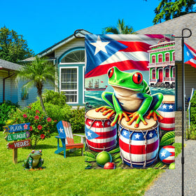 HOMETITUTE Switchable flag design fits most garden flag holders.