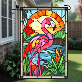 HOMETITUTE Flamingo Garden Flag vibrant colors for yard decoration