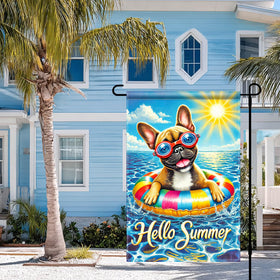 HOMETITUTE Hello Summer flag double sided visibility on both sides