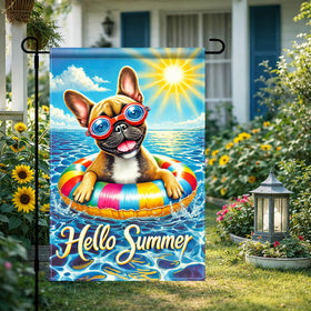 HOMETITUTE Hello Summer flag garden decor adds playful charm to yard