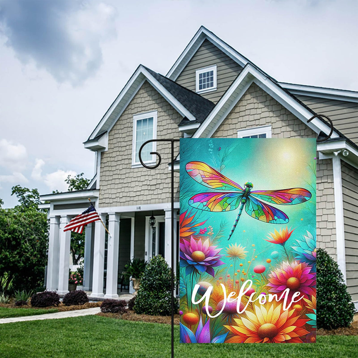 HOMETITUTE lawn porch garden decor flag enhances outdoor spaces