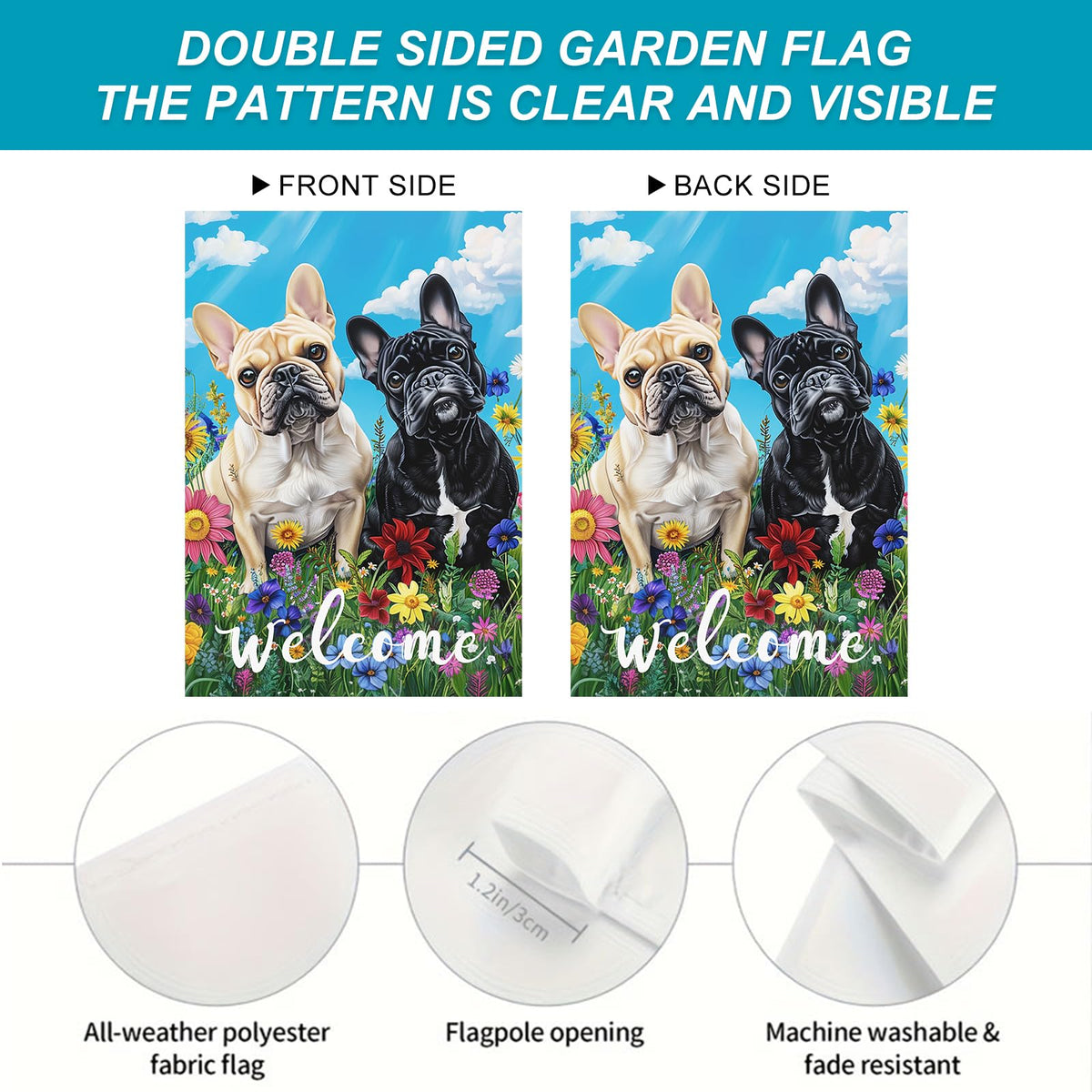 HOMETITUTE Spring garden flag ideal for front yards and porches.