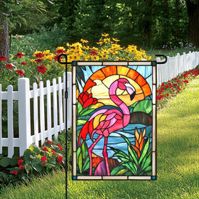 HOMETITUTE Summer Flamingo Flag outdoor decor with tropical vibe