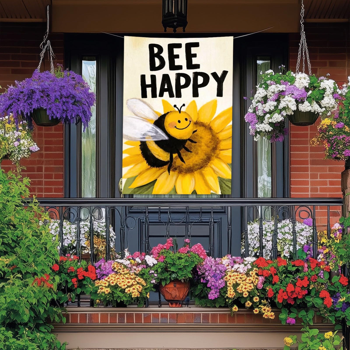 HOMETITUTE Sunflower design flag adds cheerful garden charm and sunny farmhouse style.