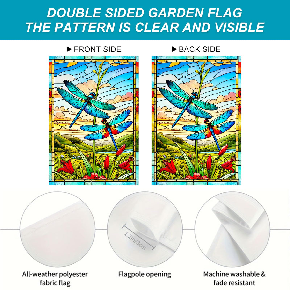 HOMETITUTE top sleeve flag for quick hanging on porches.