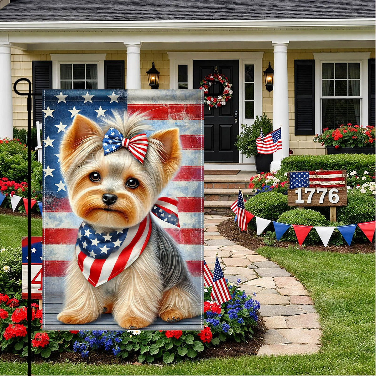 HOMETITUTE yard flag decor, bold colors for patios, lawns, and entryways.