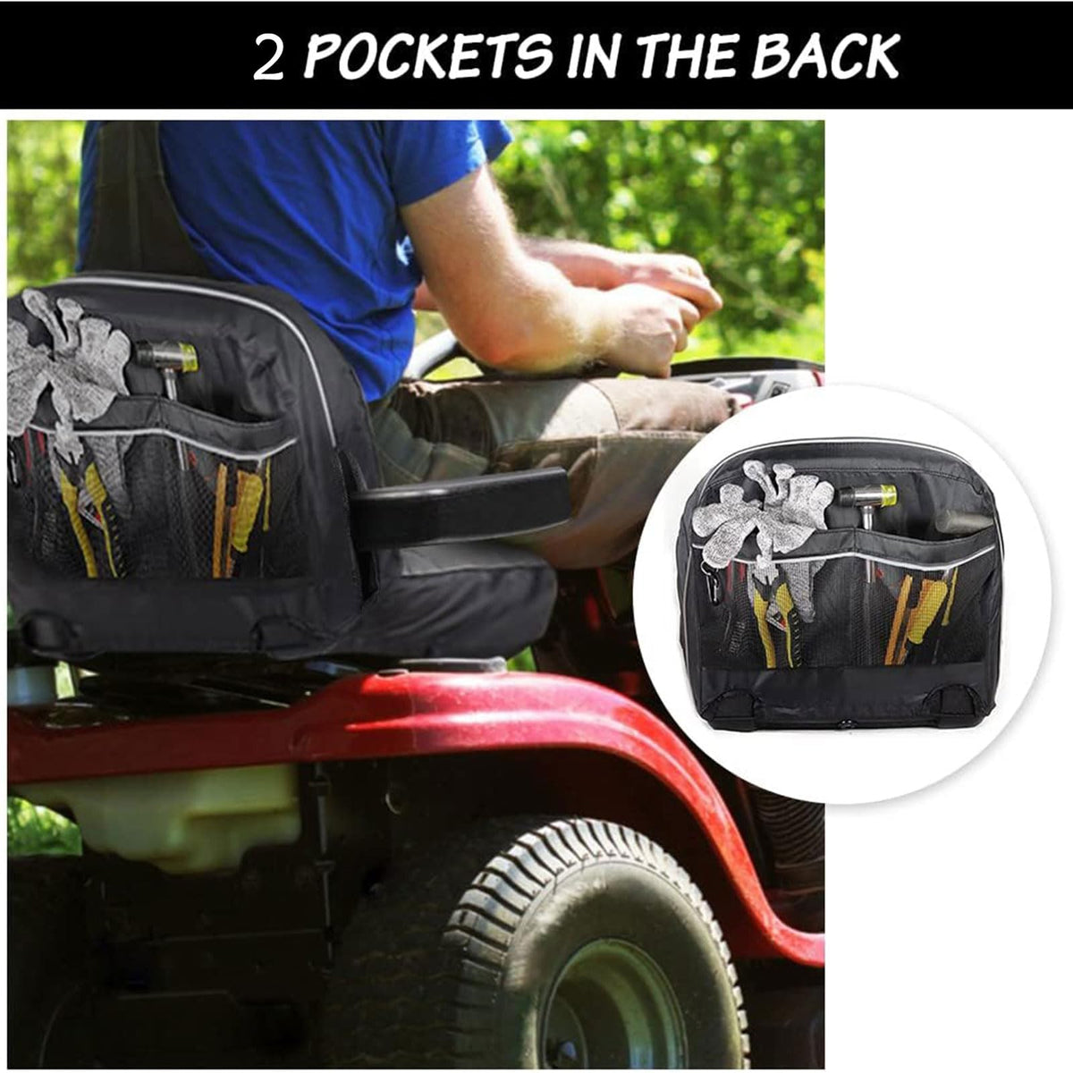 HOMEYA back storage pockets keep gloves and tools within reach