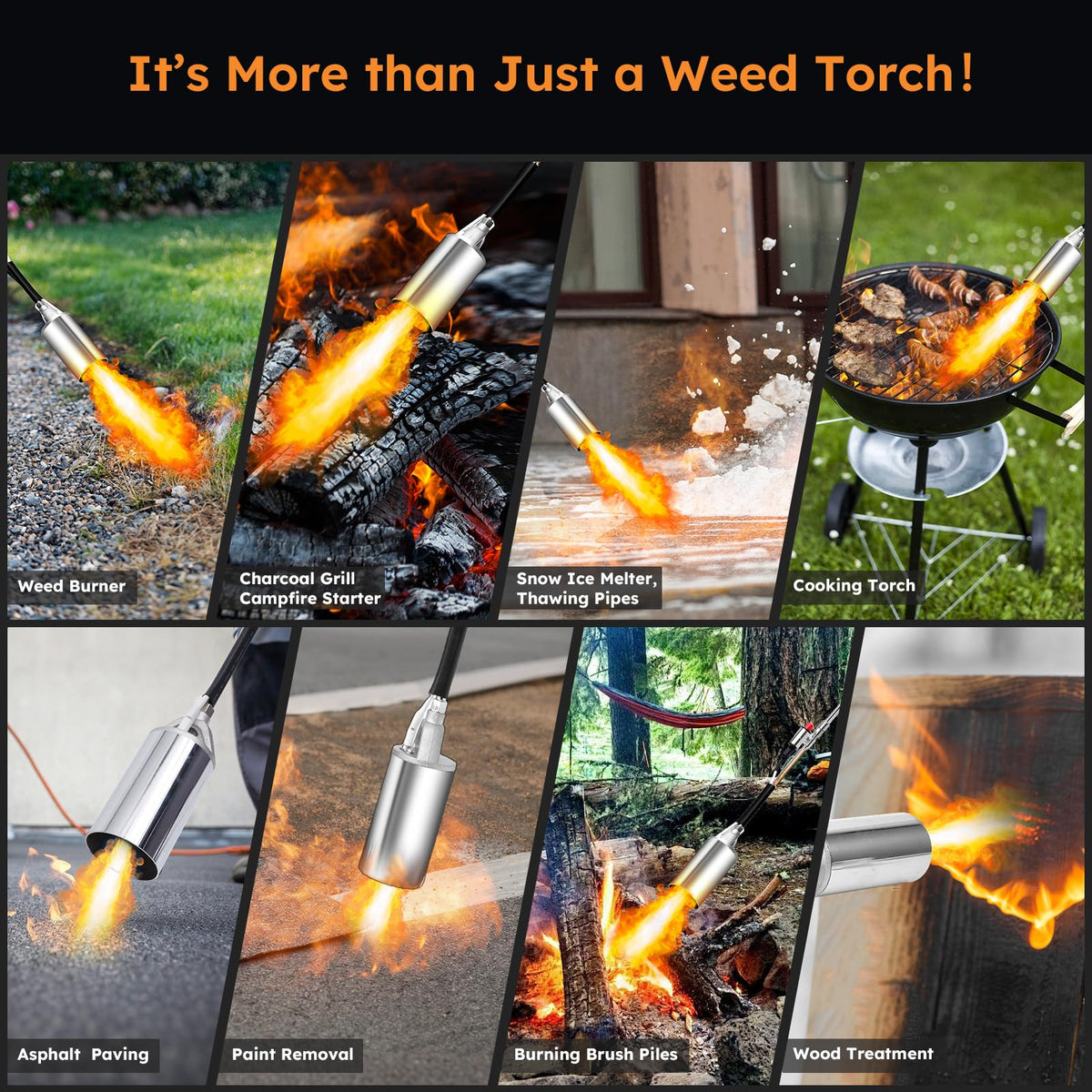 HomeyVenture weed burner ideal for ice and snow removal on driveways.