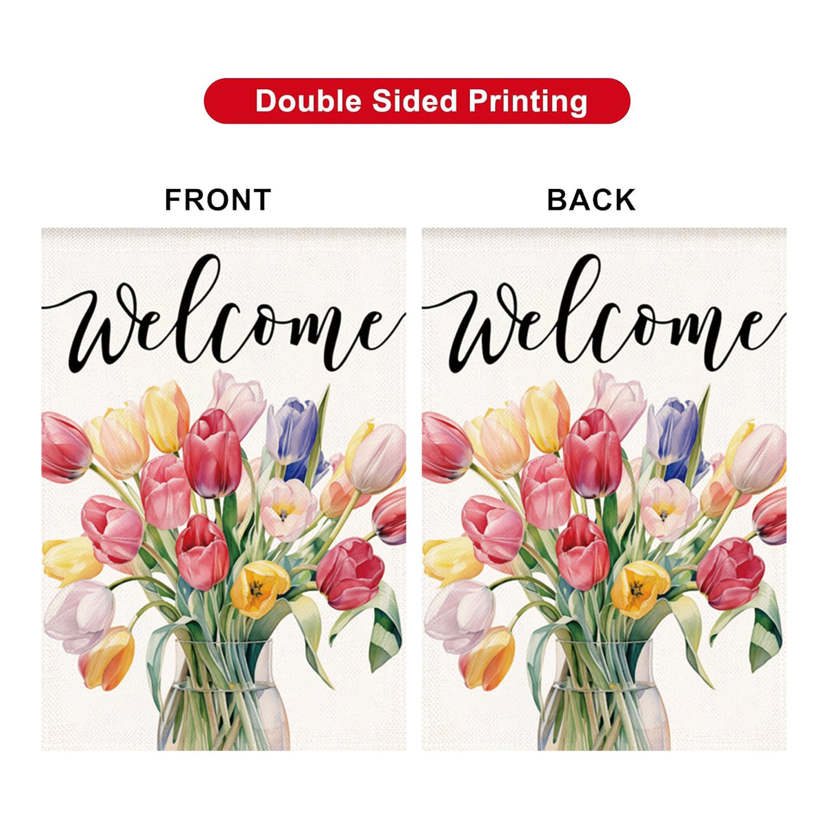 HOMFREEST Tulip Spring flag outdoor installation on garden or balcony