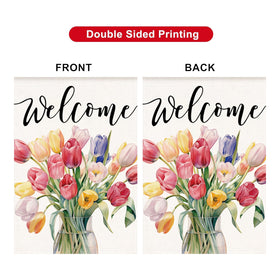 HOMFREEST Tulip Spring flag outdoor installation on garden or balcony