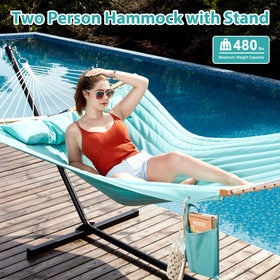 Curved spreader bar adds stability and reduces rope wear for smoother lounging.
