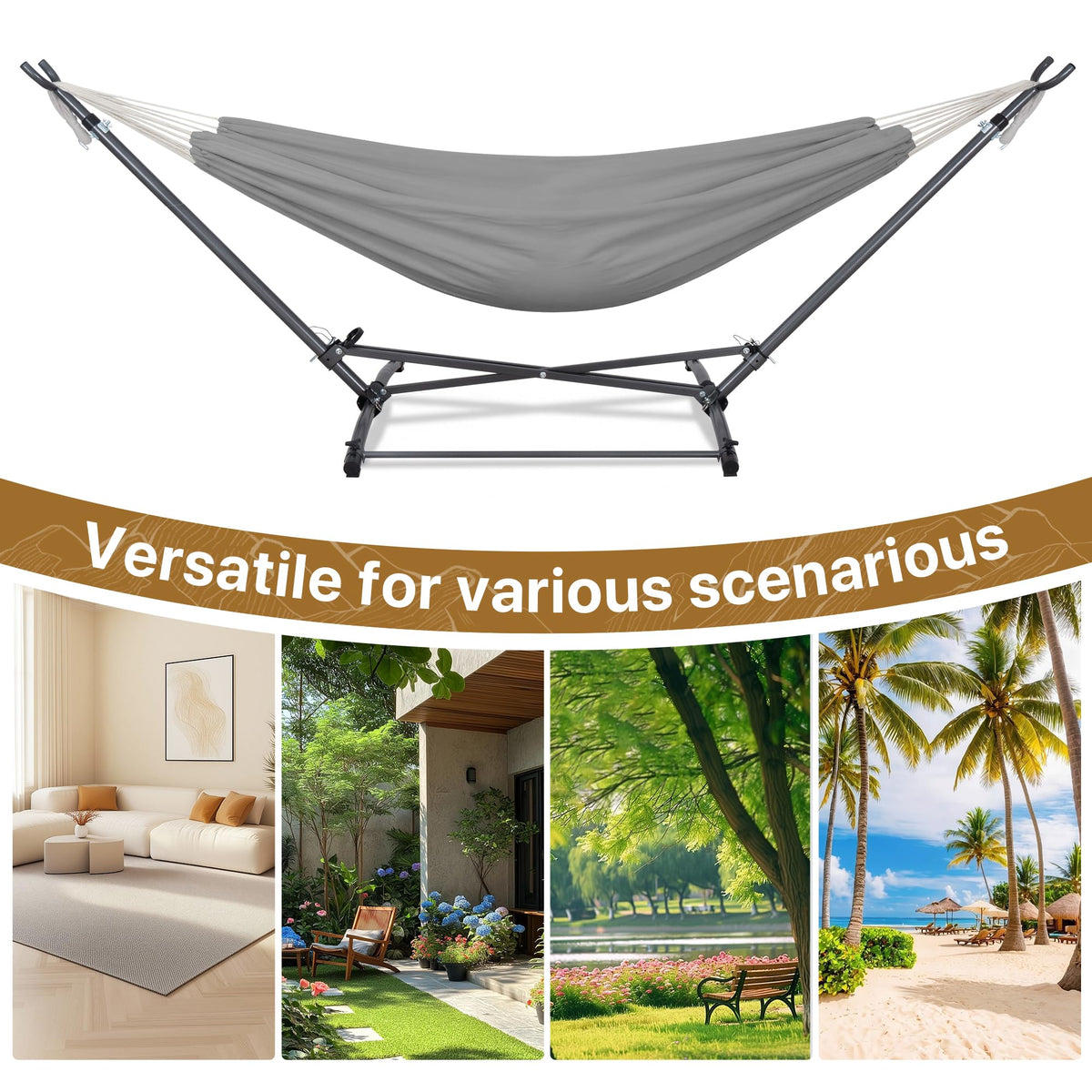 Homgava suitable for indoor and outdoor use on patios or decks.