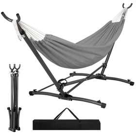 Homgava portable hammock stand with folding design enables quick setup and travel.
