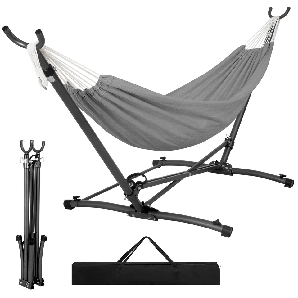 Homgava portable hammock stand with folding design enables quick setup and travel.