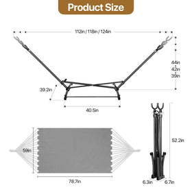 Homgava three-height adjustable frame lets you tailor hammock height.