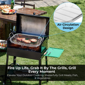 Homi Styes deeper basket design that fits more vegetables for batch grilling.