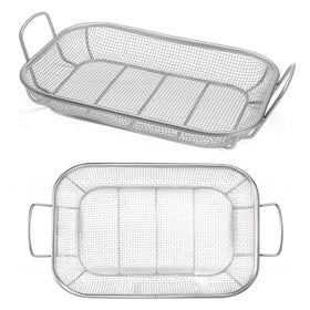 Homi Styes grill basket for 15x11-inch vegetables enabling even cooking.